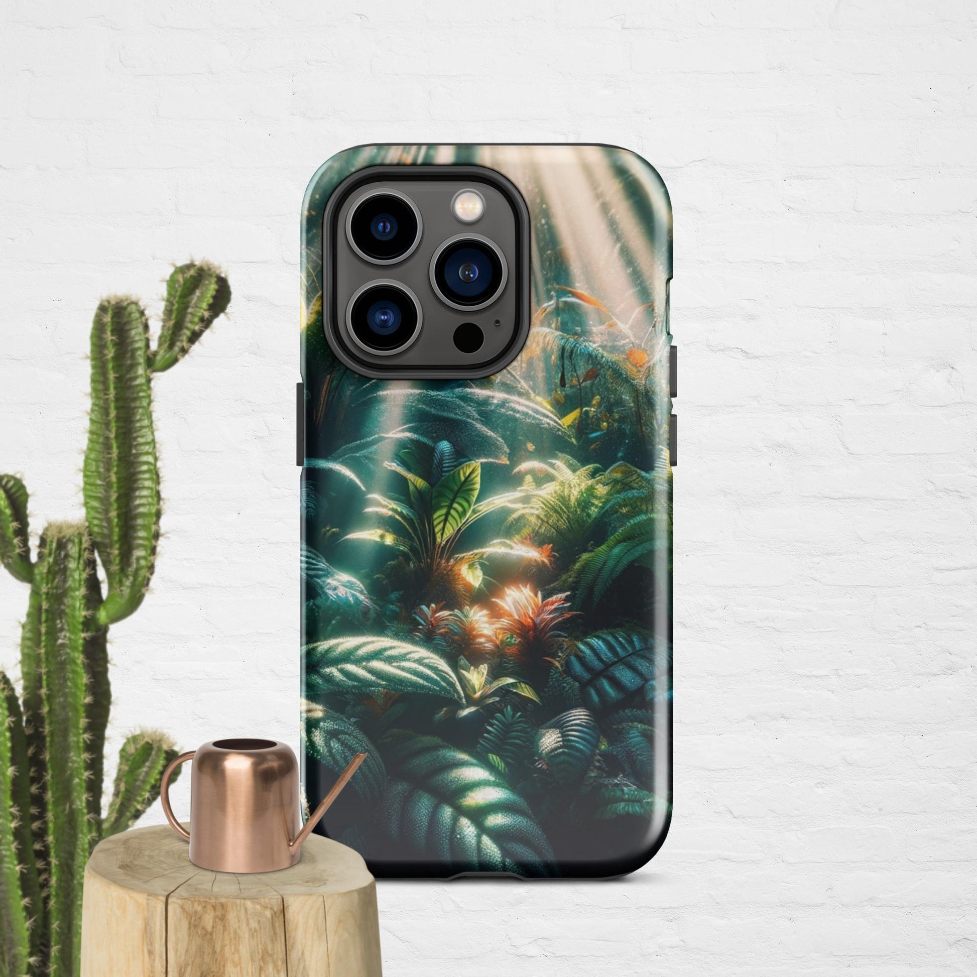 The Hologram Hook Up Glossy / iPhone 14 Pro Jungle Sun Rays Tough Case for iPhone®