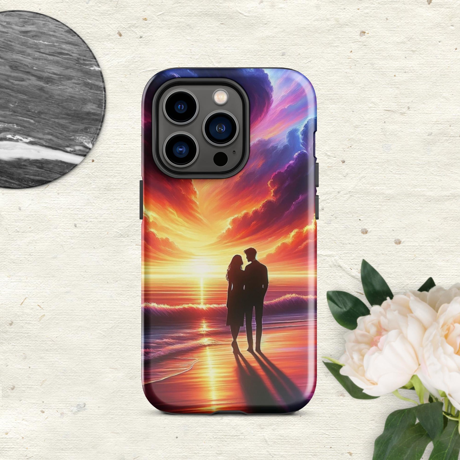 The Hologram Hook Up Glossy / iPhone 14 Pro Lovers Sunset Tough Case for iPhone®