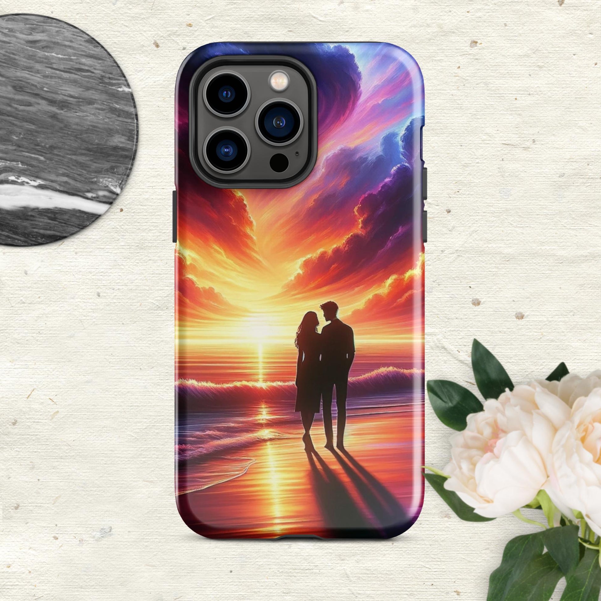 The Hologram Hook Up Glossy / iPhone 14 Pro Max Lovers Sunset Tough Case for iPhone®