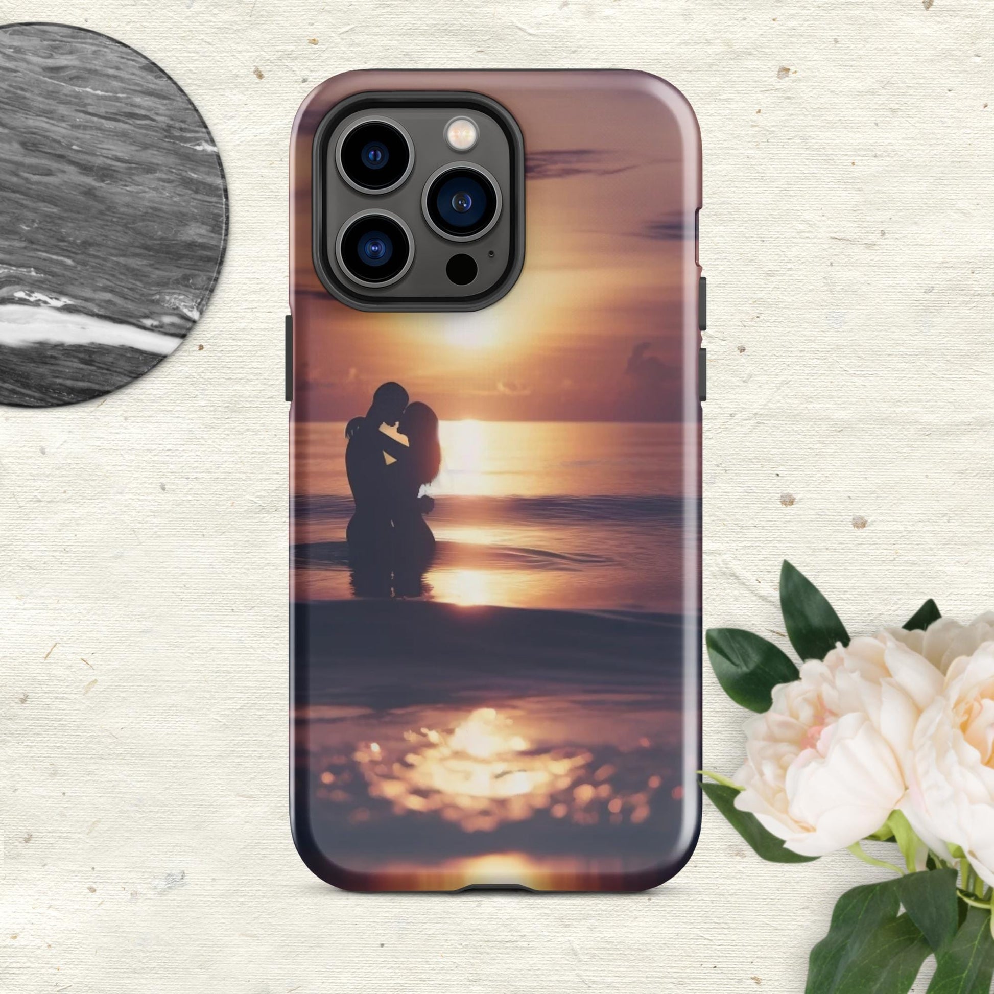 The Hologram Hook Up Glossy / iPhone 14 Pro Max Sunset Love Tough Case for iPhone®