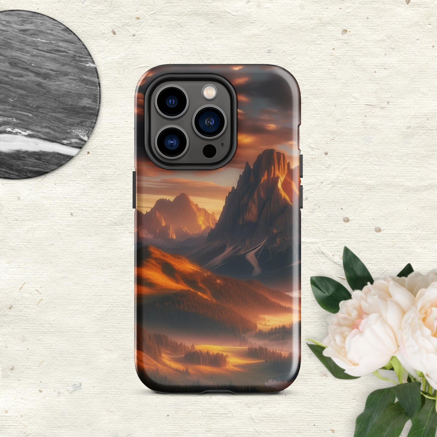 The Hologram Hook Up Glossy / iPhone 14 Pro Mountain Sunset Tough Case for iPhone®