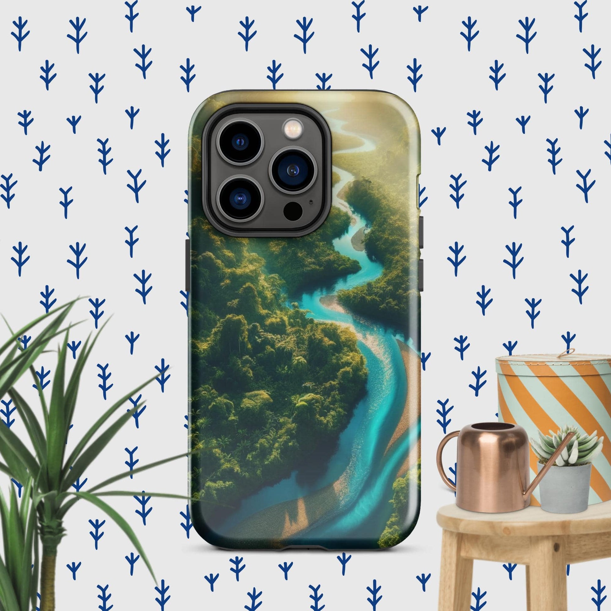 The Hologram Hook Up Glossy / iPhone 14 Pro Rainforest River Tough Case for iPhone®