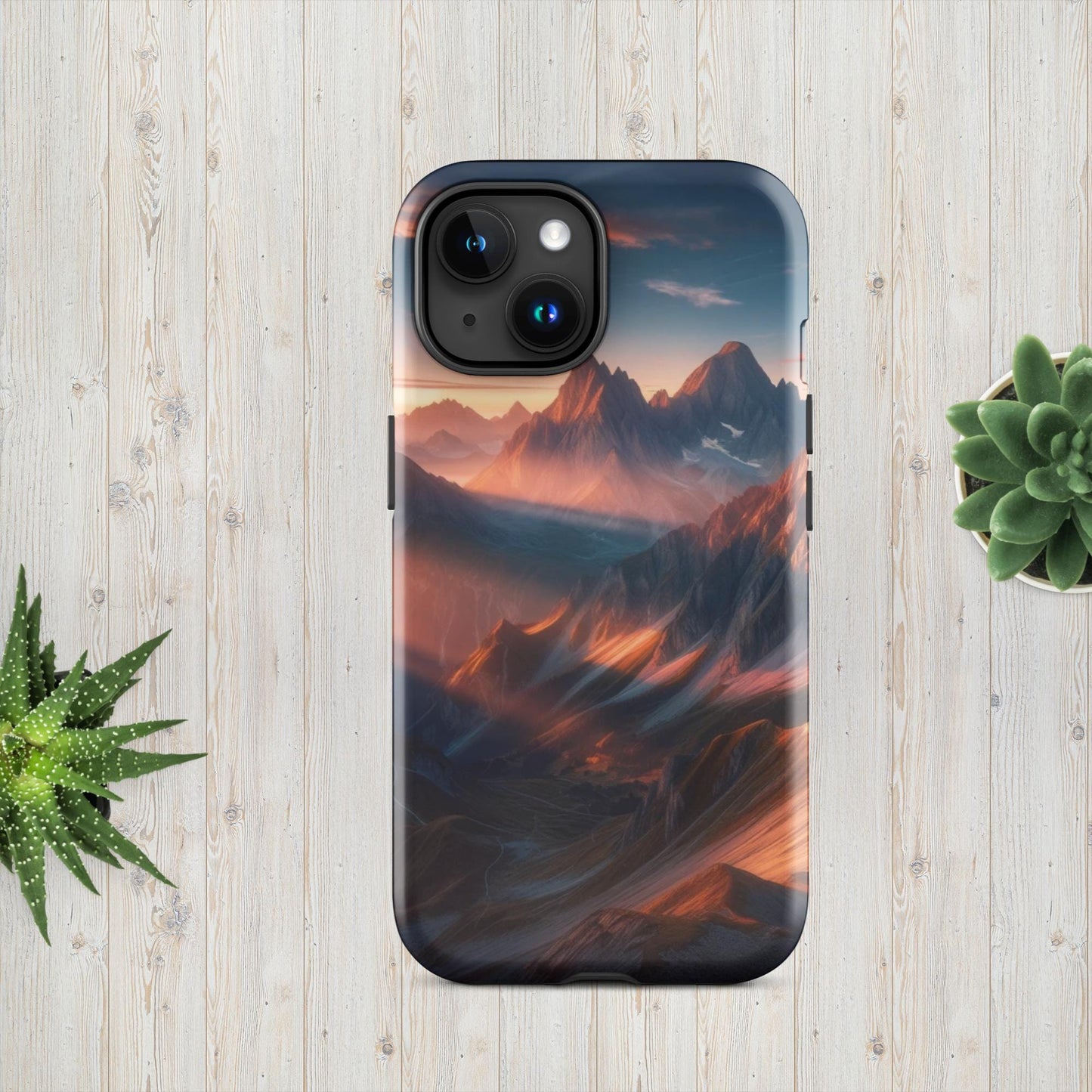 The Hologram Hook Up Glossy / iPhone 15 Mountain Mornings Tough Case for iPhone®