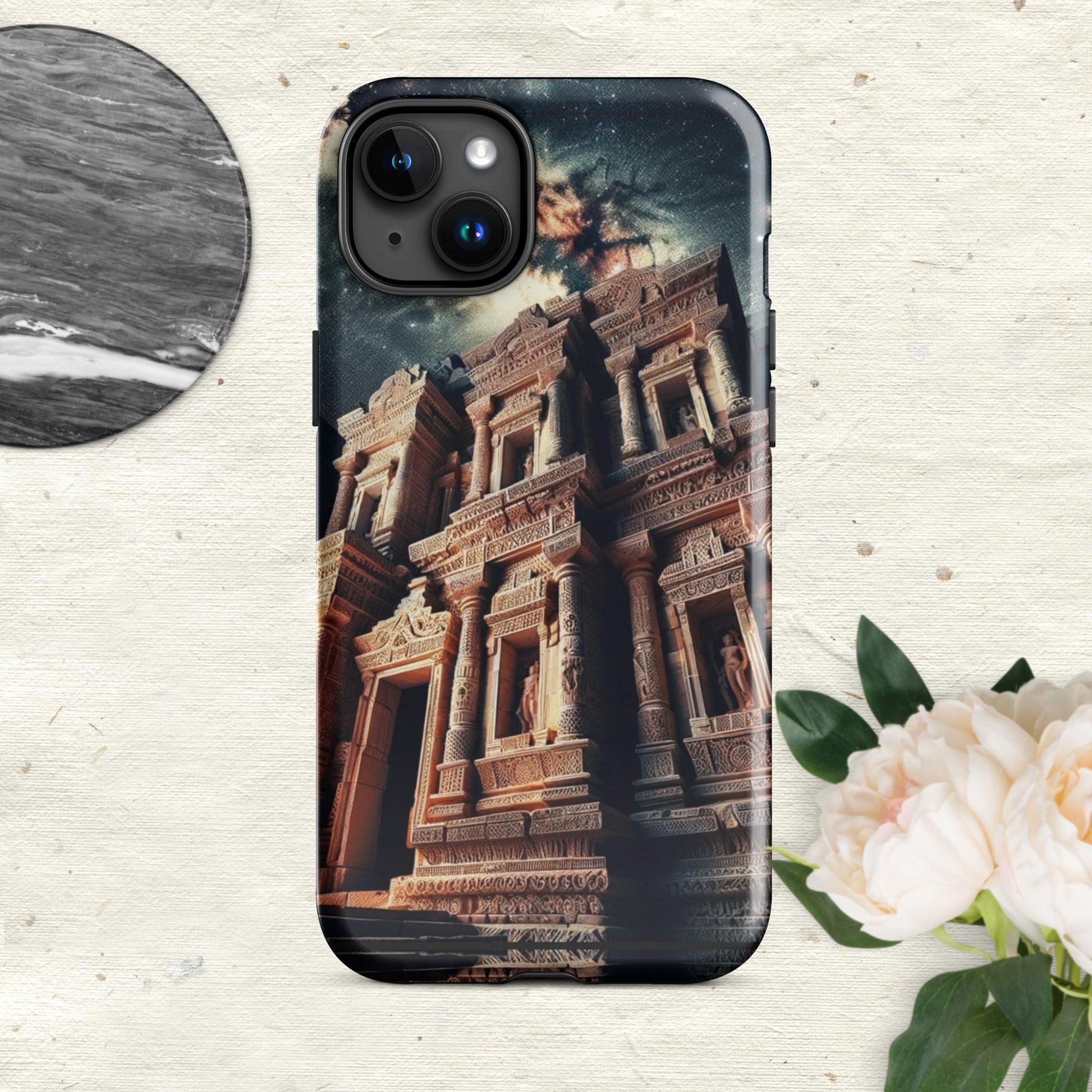 The Hologram Hook Up Glossy / iPhone 15 Plus Ancient Skies Tough Case for iPhone®