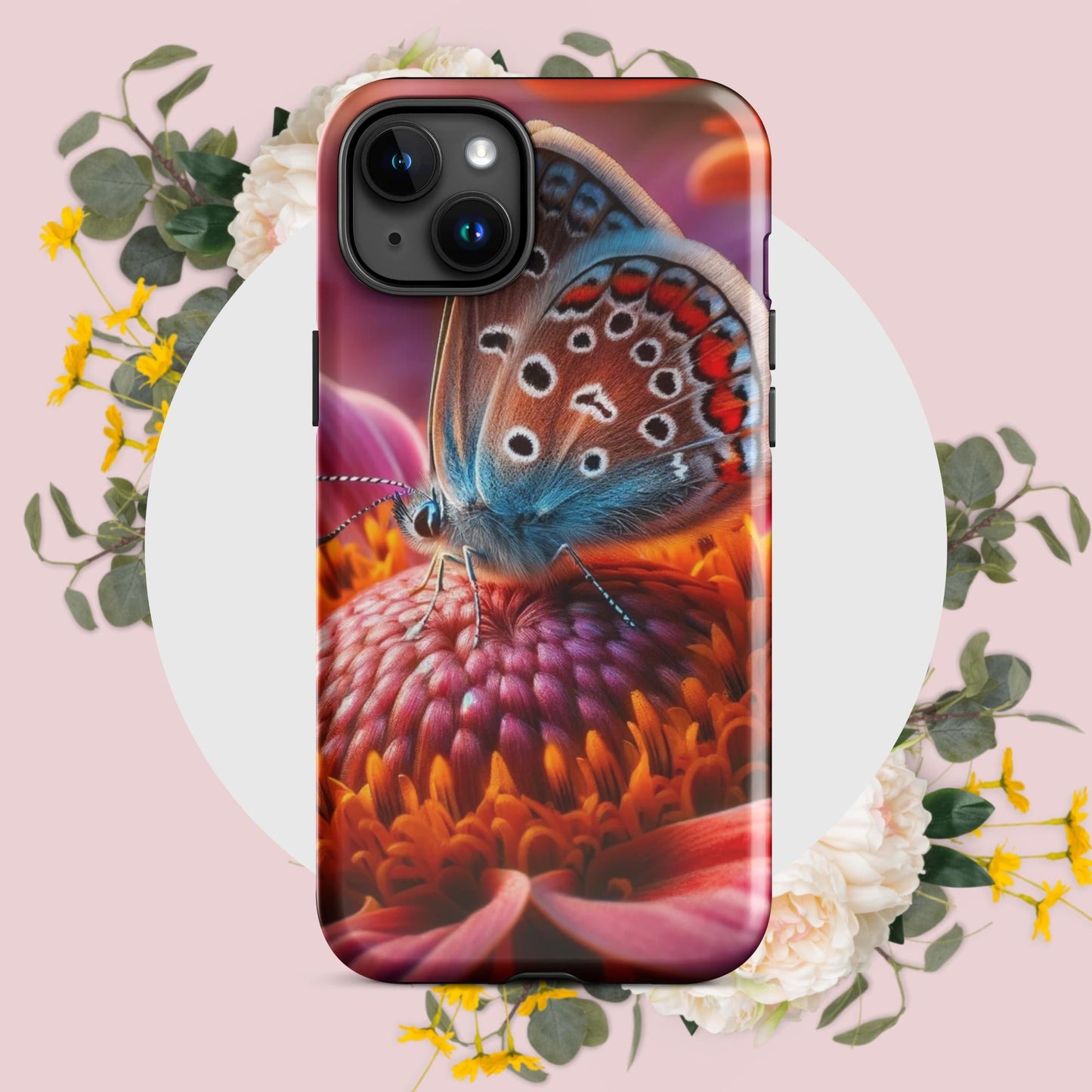 The Hologram Hook Up Glossy / iPhone 15 Plus Butterfly Abode Tough Case for iPhone®