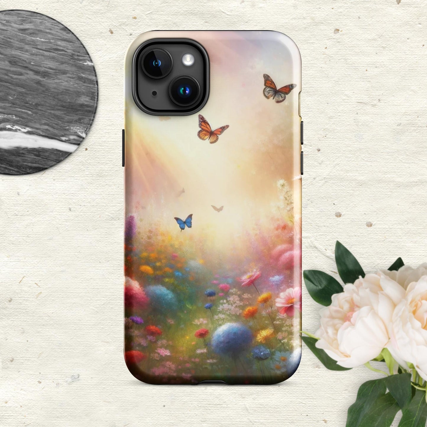 The Hologram Hook Up Glossy / iPhone 15 Plus Butterfly Oasis Tough Case for iPhone®