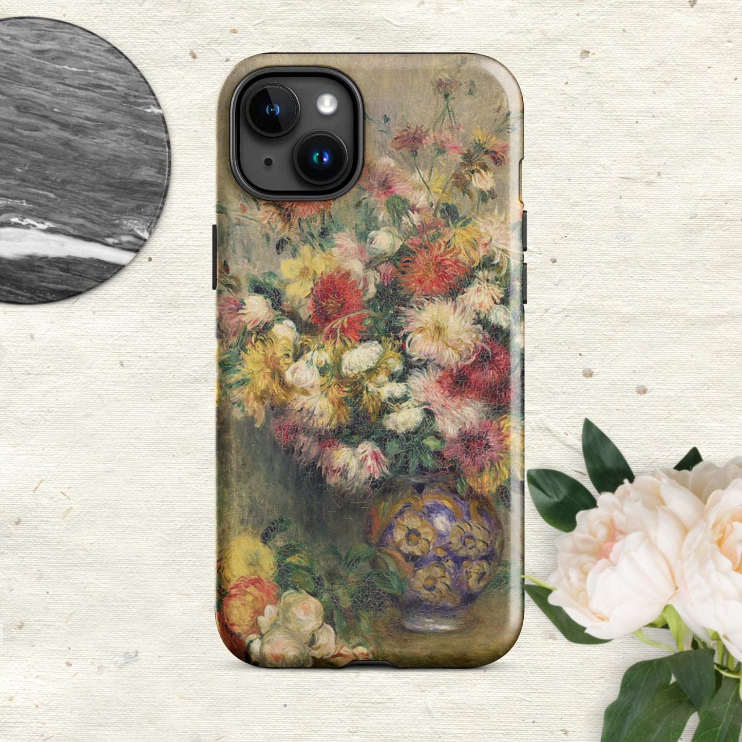 The Hologram Hook Up Glossy / iPhone 15 Plus Dahlias Renoir Tough Case for iPhone®