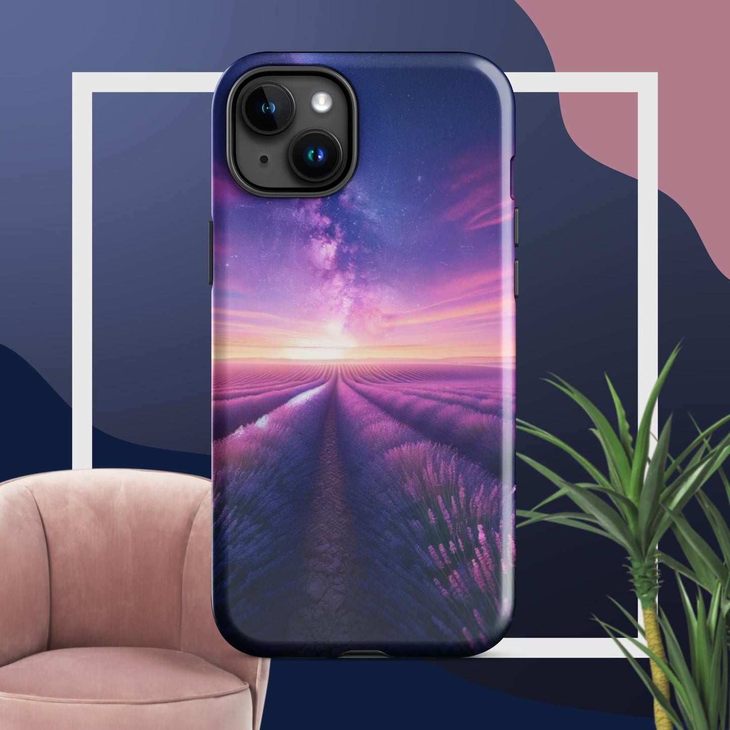 The Hologram Hook Up Glossy / iPhone 15 Plus Lavender Fields Forever Tough Case for iPhone®