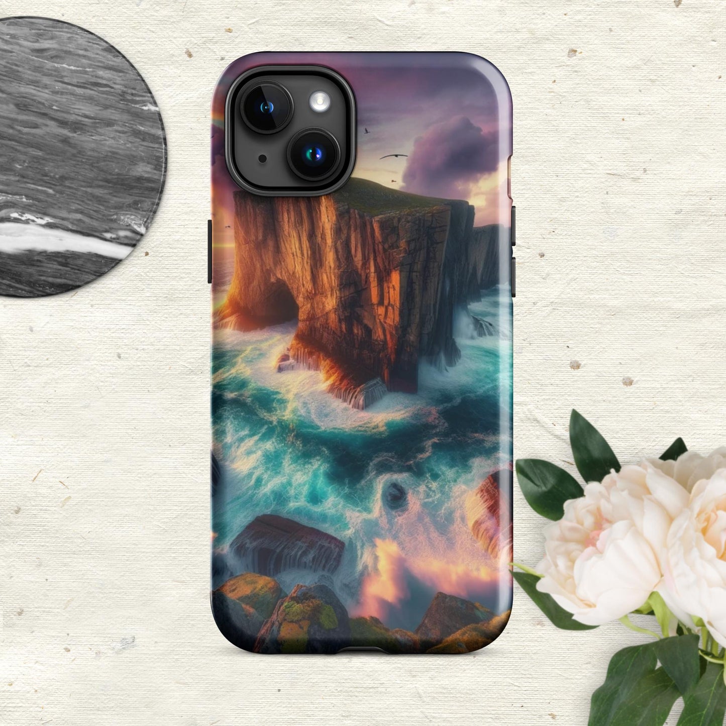 The Hologram Hook Up Glossy / iPhone 15 Plus Ocean Cliff Tough Case for iPhone®