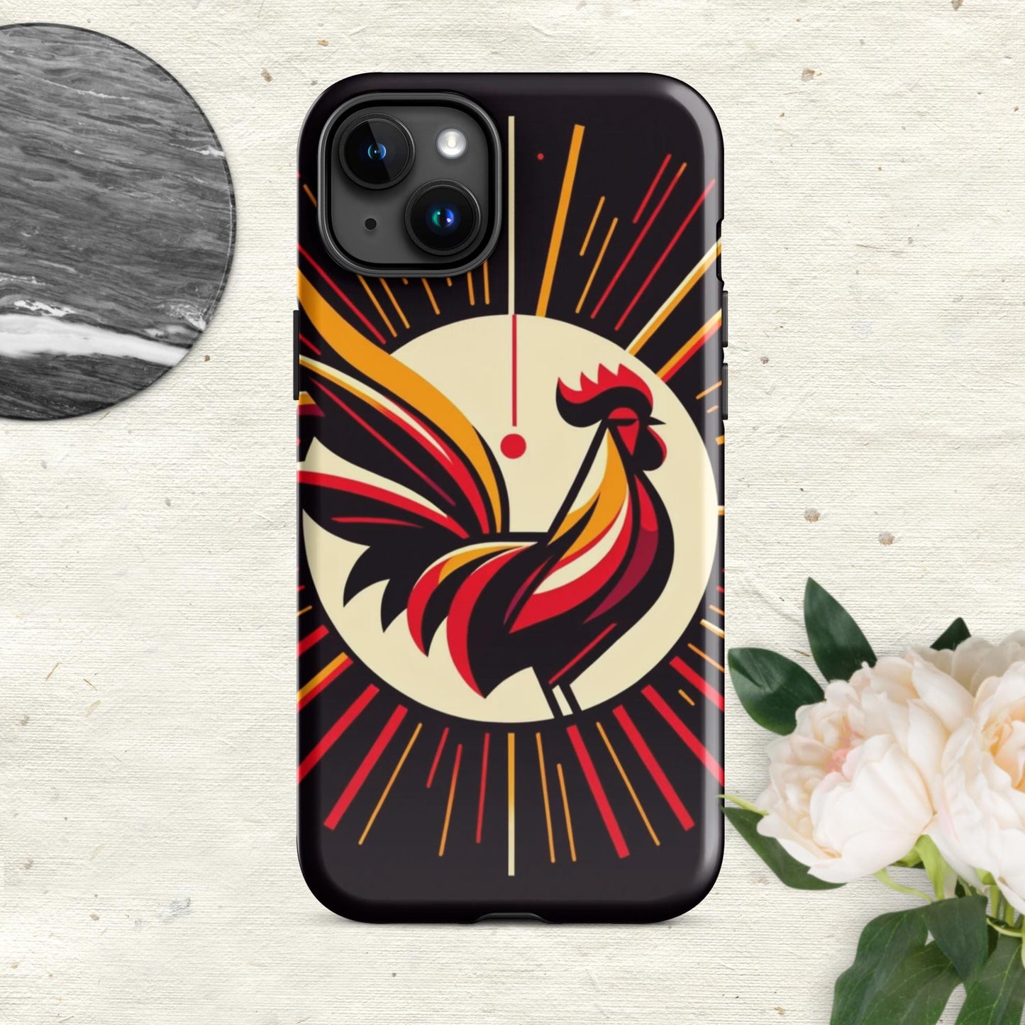 The Hologram Hook Up Glossy / iPhone 15 Plus Rooster Icon Tough Case for iPhone®