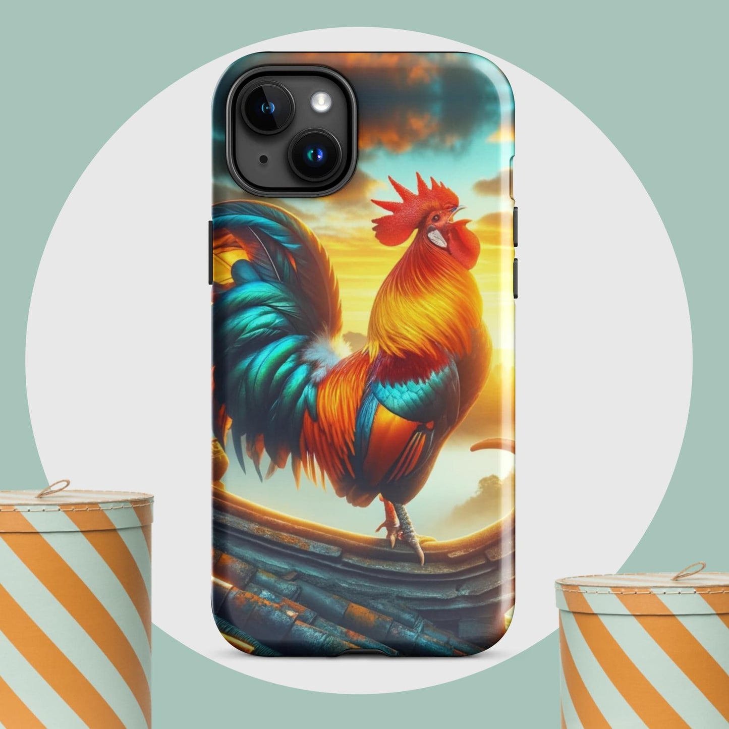 The Hologram Hook Up Glossy / iPhone 15 Plus Rooster Tough Case for iPhone®