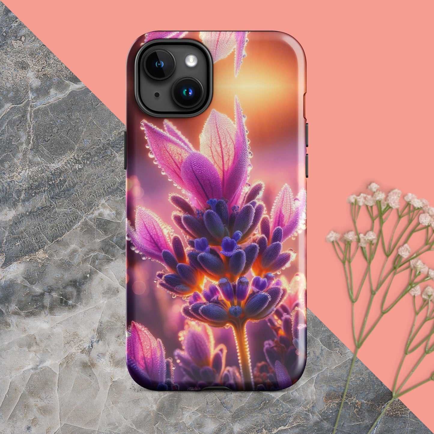 The Hologram Hook Up Glossy / iPhone 15 Plus Sunrise Lavender Tough Case for iPhone®