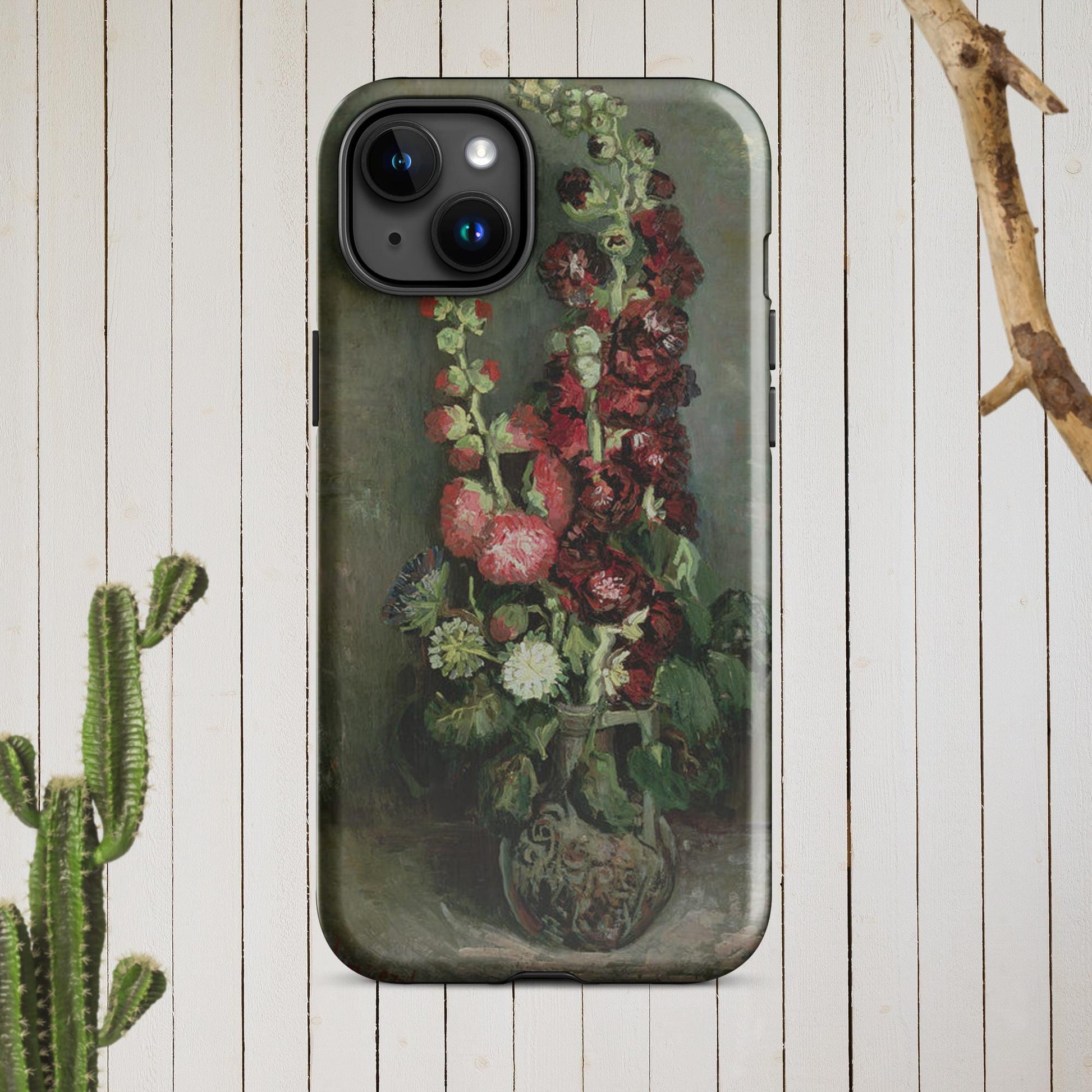 The Hologram Hook Up Glossy / iPhone 15 Plus Vincent's Hollyhocks Tough Case for iPhone®