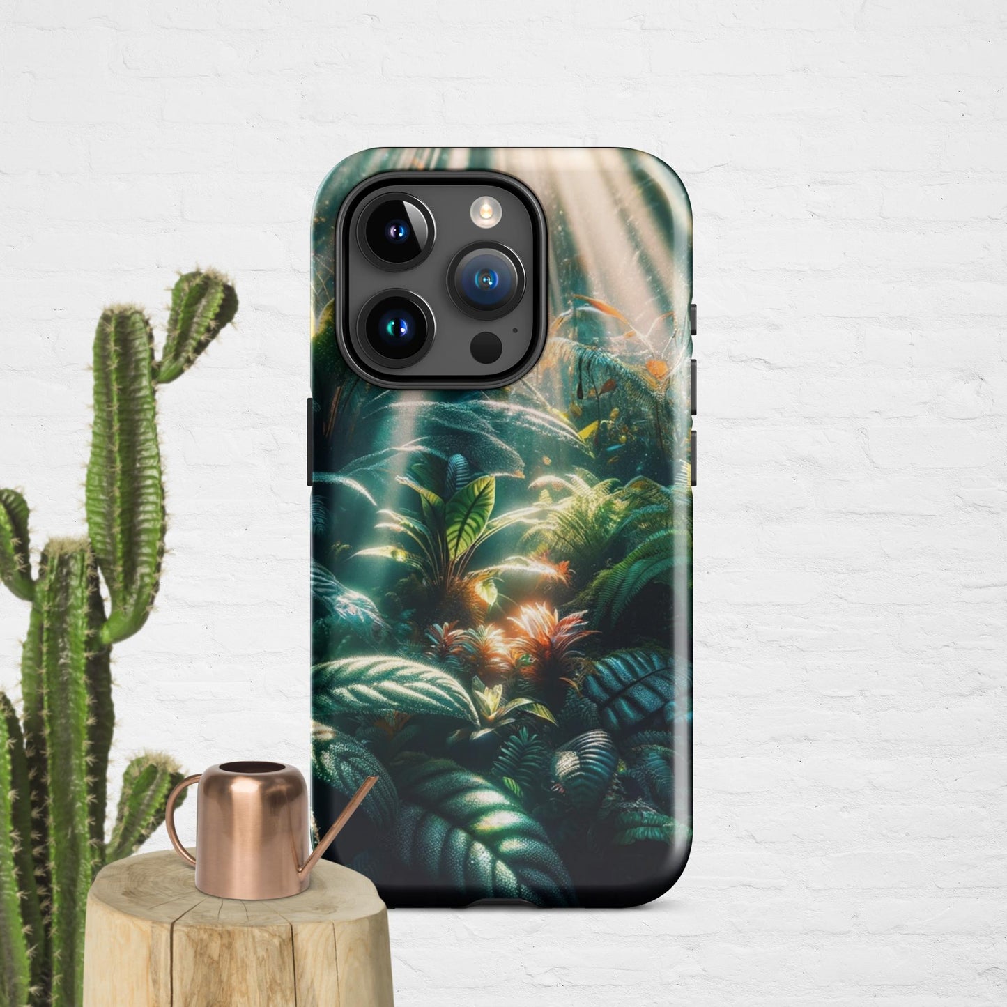 The Hologram Hook Up Glossy / iPhone 15 Pro Jungle Sun Rays Tough Case for iPhone®