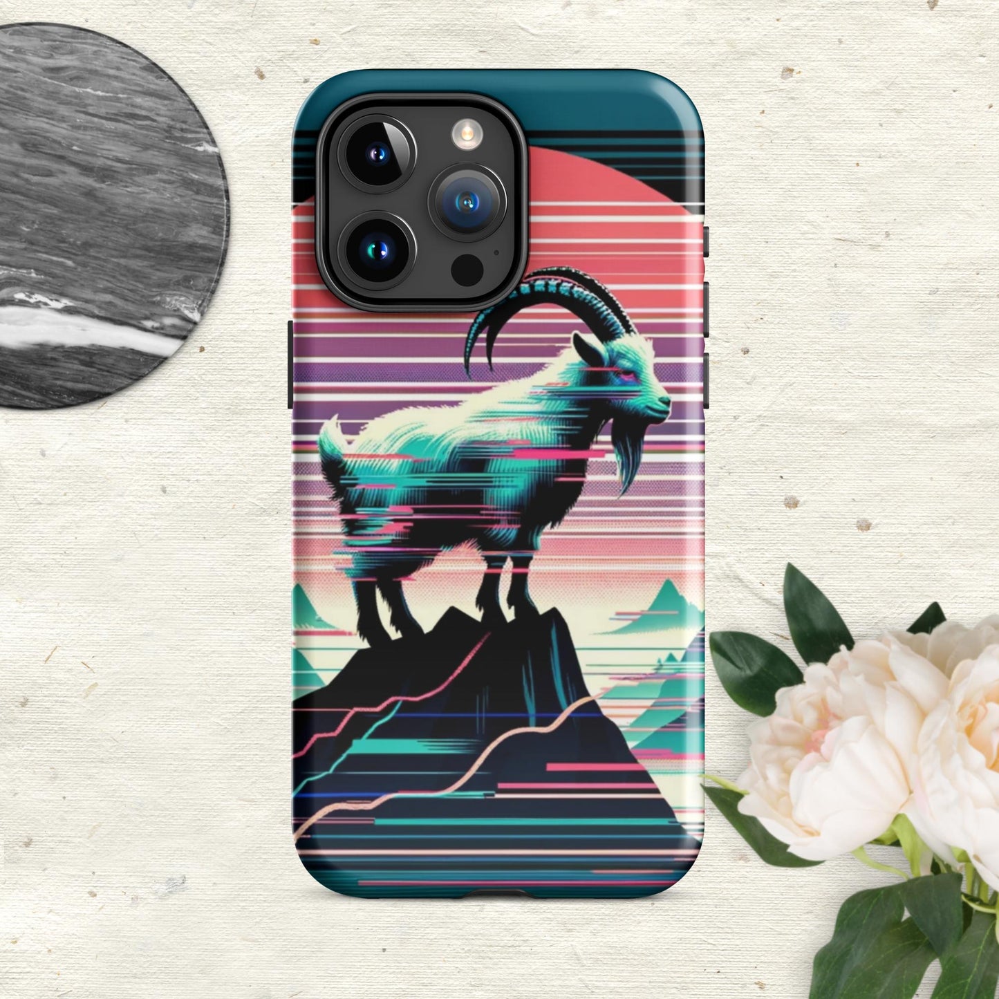 The Hologram Hook Up Glossy / iPhone 15 Pro Max Goat Glitch Tough Case for iPhone®