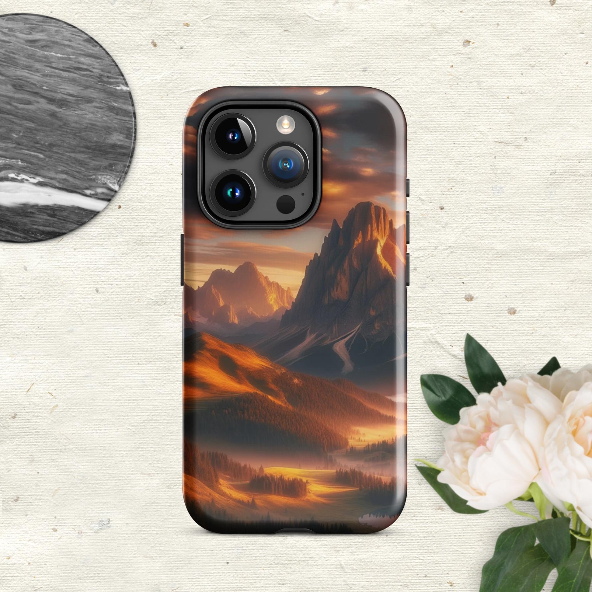 The Hologram Hook Up Glossy / iPhone 15 Pro Mountain Sunset Tough Case for iPhone®