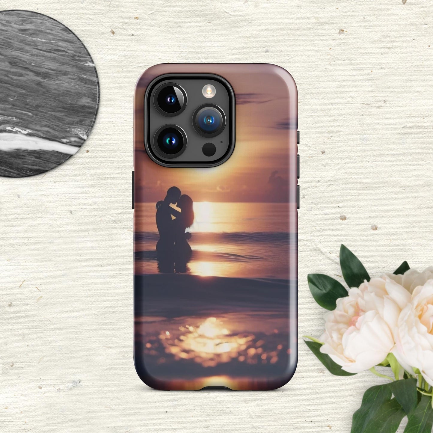 The Hologram Hook Up Glossy / iPhone 15 Pro Sunset Love Tough Case for iPhone®