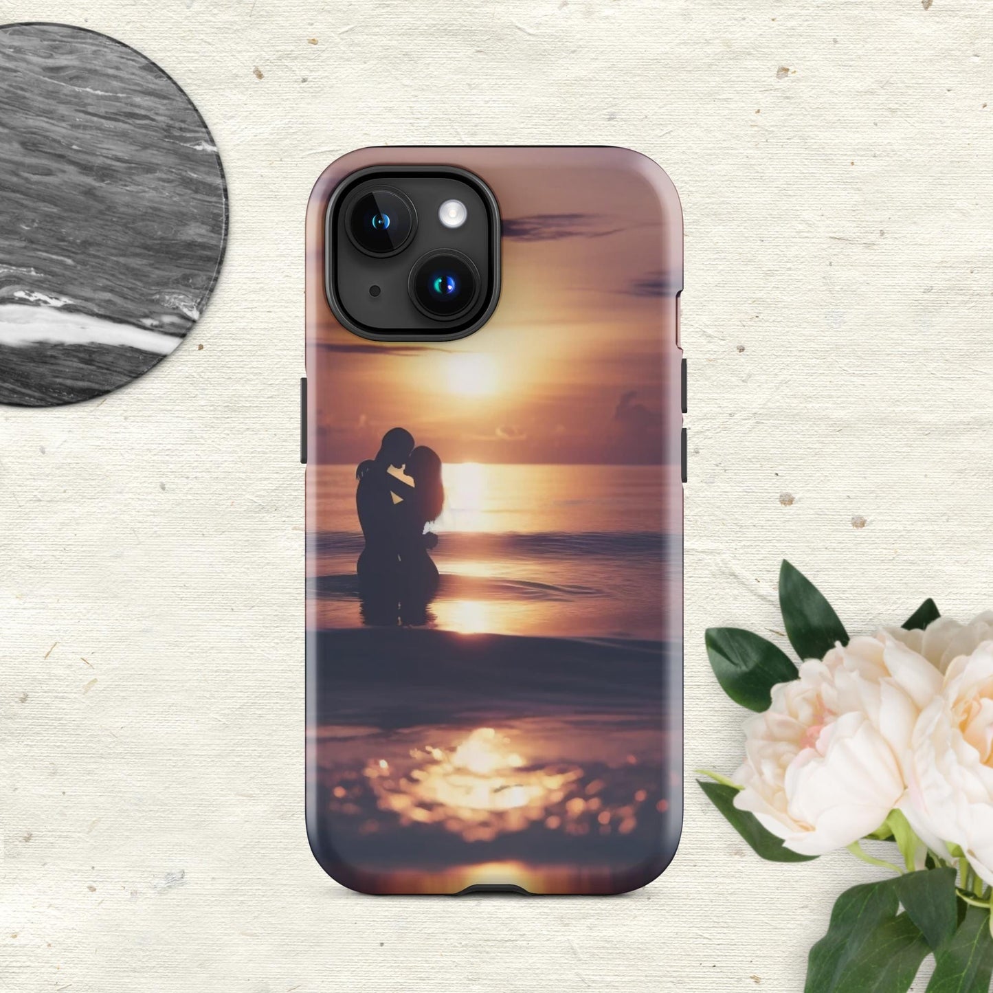 The Hologram Hook Up Glossy / iPhone 15 Sunset Love Tough Case for iPhone®