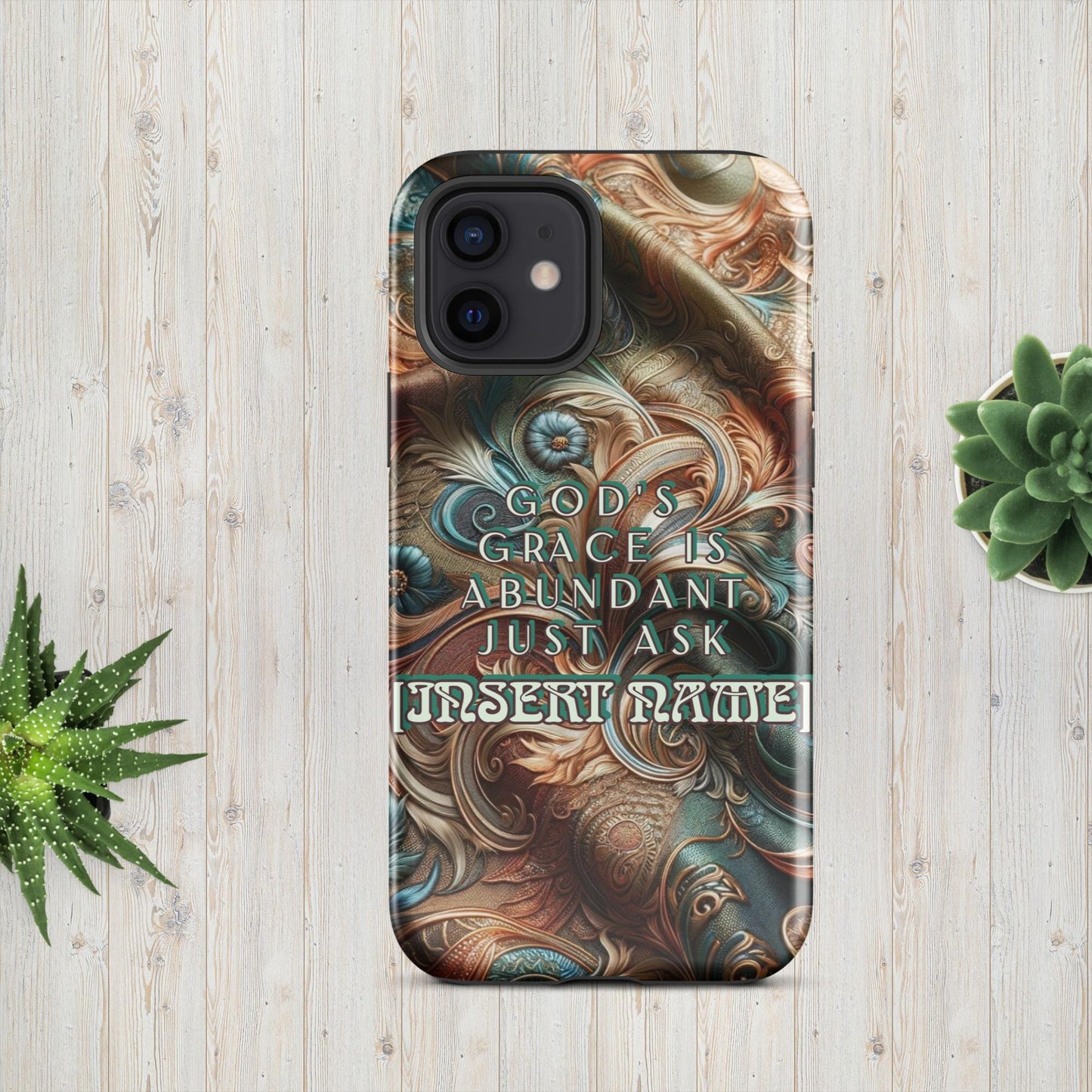 Trendyguard iPhone 12 God's Grace Is Abundant Just Ask (name) | [Custom} Tough Case for iPhone®