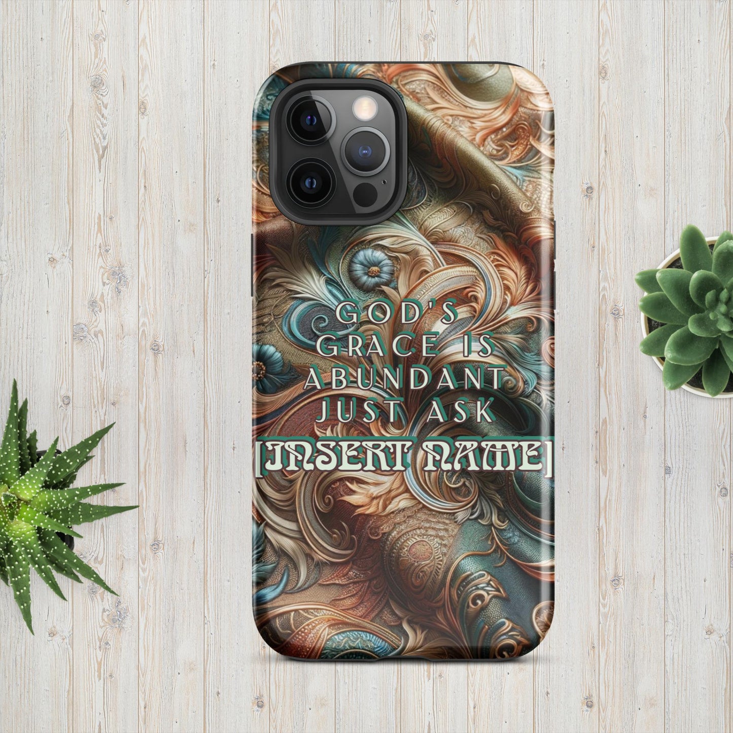 Trendyguard iPhone 12 Pro Max God's Grace Is Abundant Just Ask (name) | [Custom} Tough Case for iPhone®