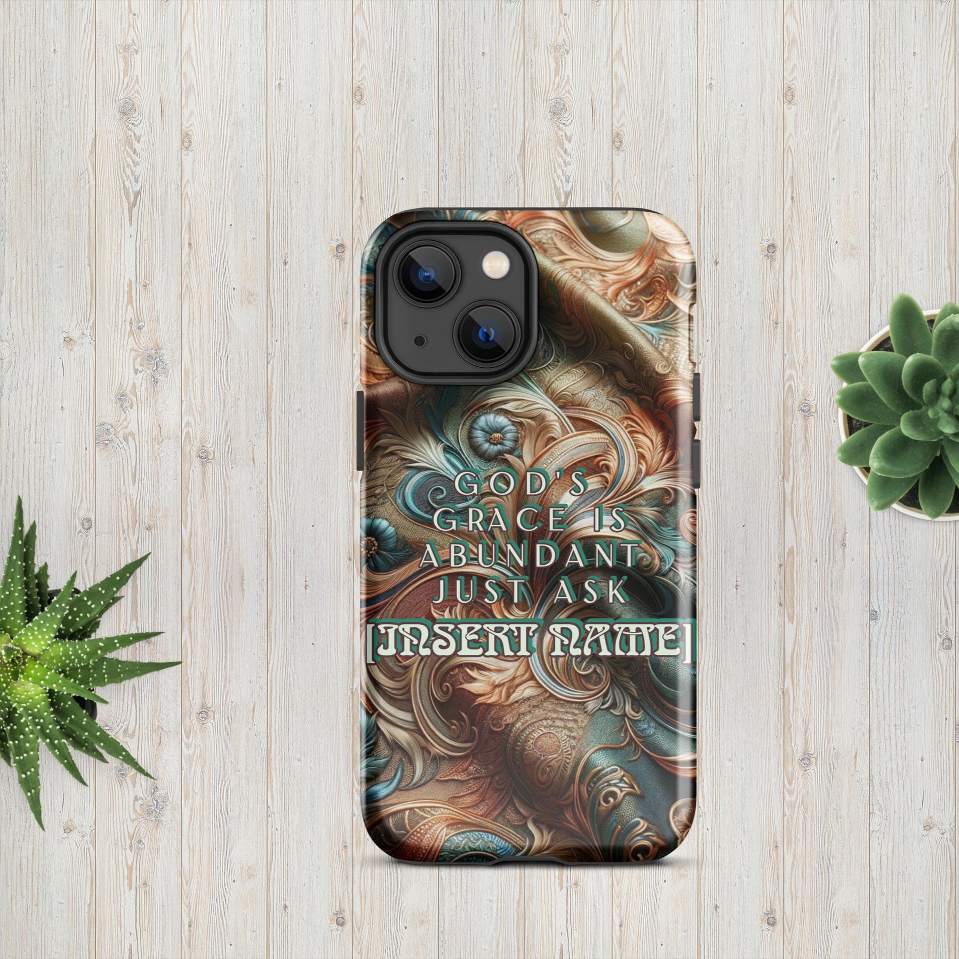 Trendyguard iPhone 13 mini God's Grace Is Abundant Just Ask (name) | [Custom} Tough Case for iPhone®