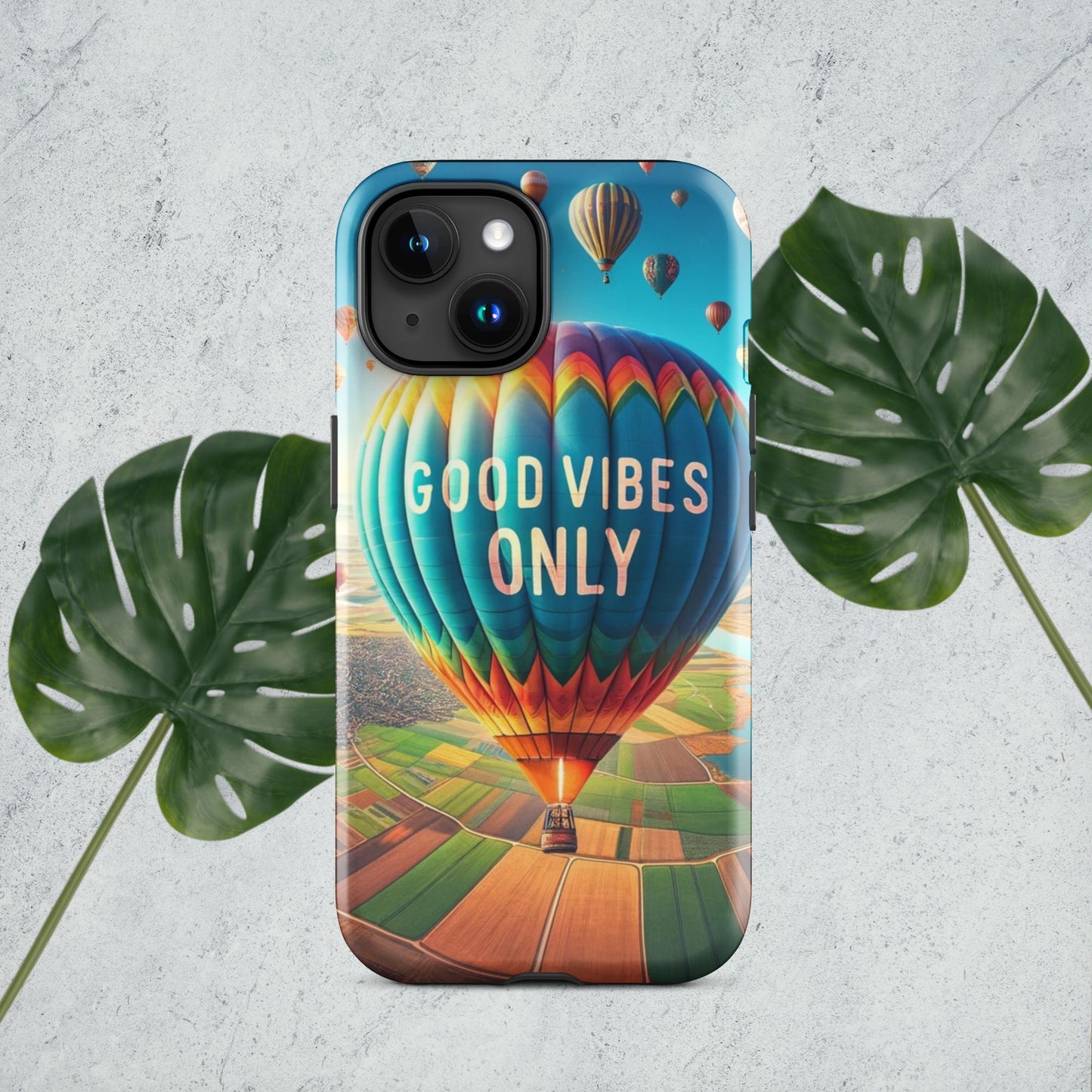 The Hologram Hook Up iPhone 15 Good Vibes Only Tough Case for iPhone®