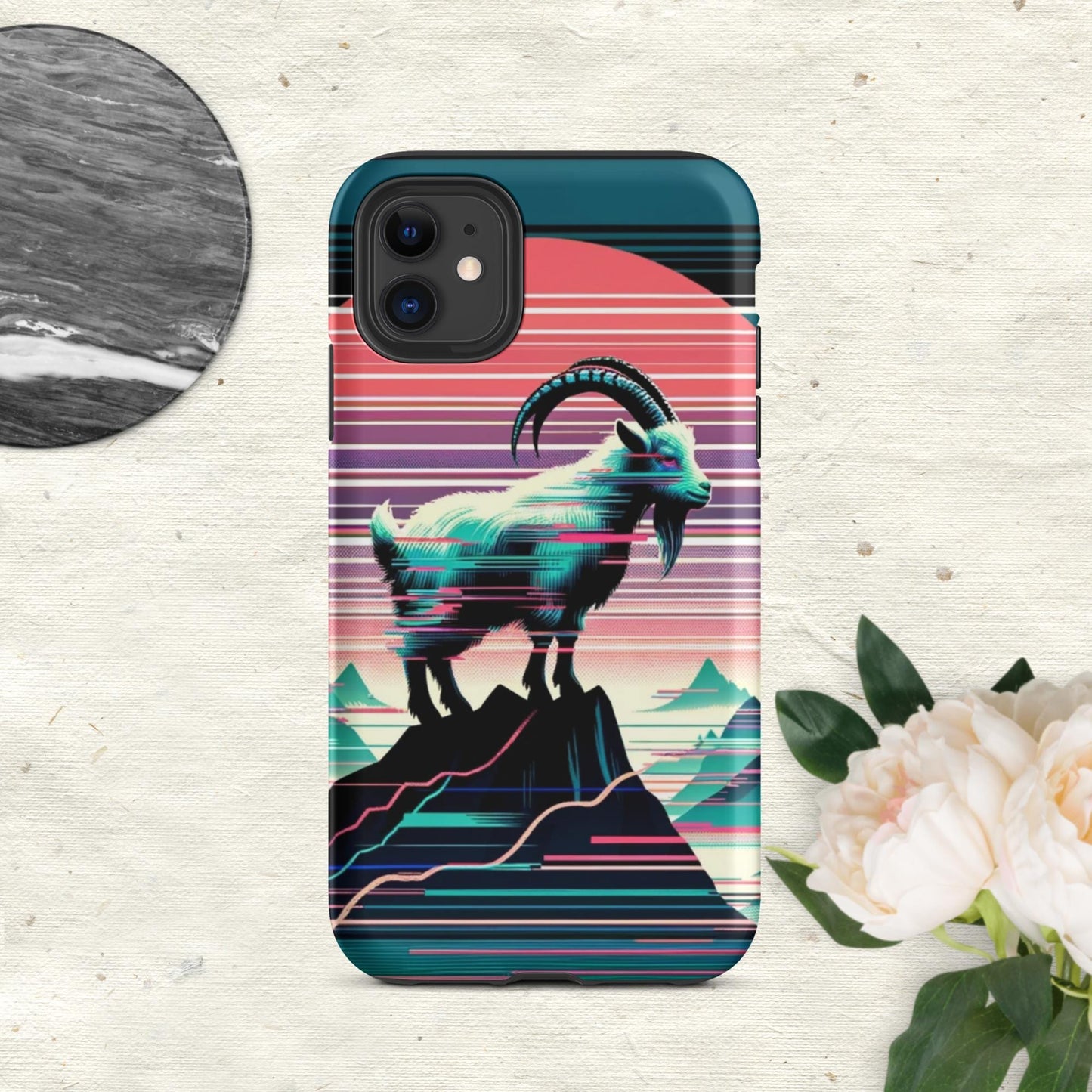 The Hologram Hook Up Matte / iPhone 11 Goat Glitch Tough Case for iPhone®