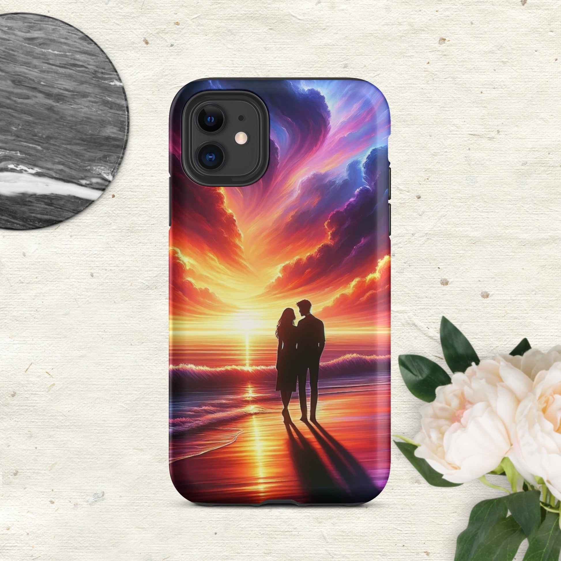 The Hologram Hook Up Matte / iPhone 11 Lovers Sunset Tough Case for iPhone®