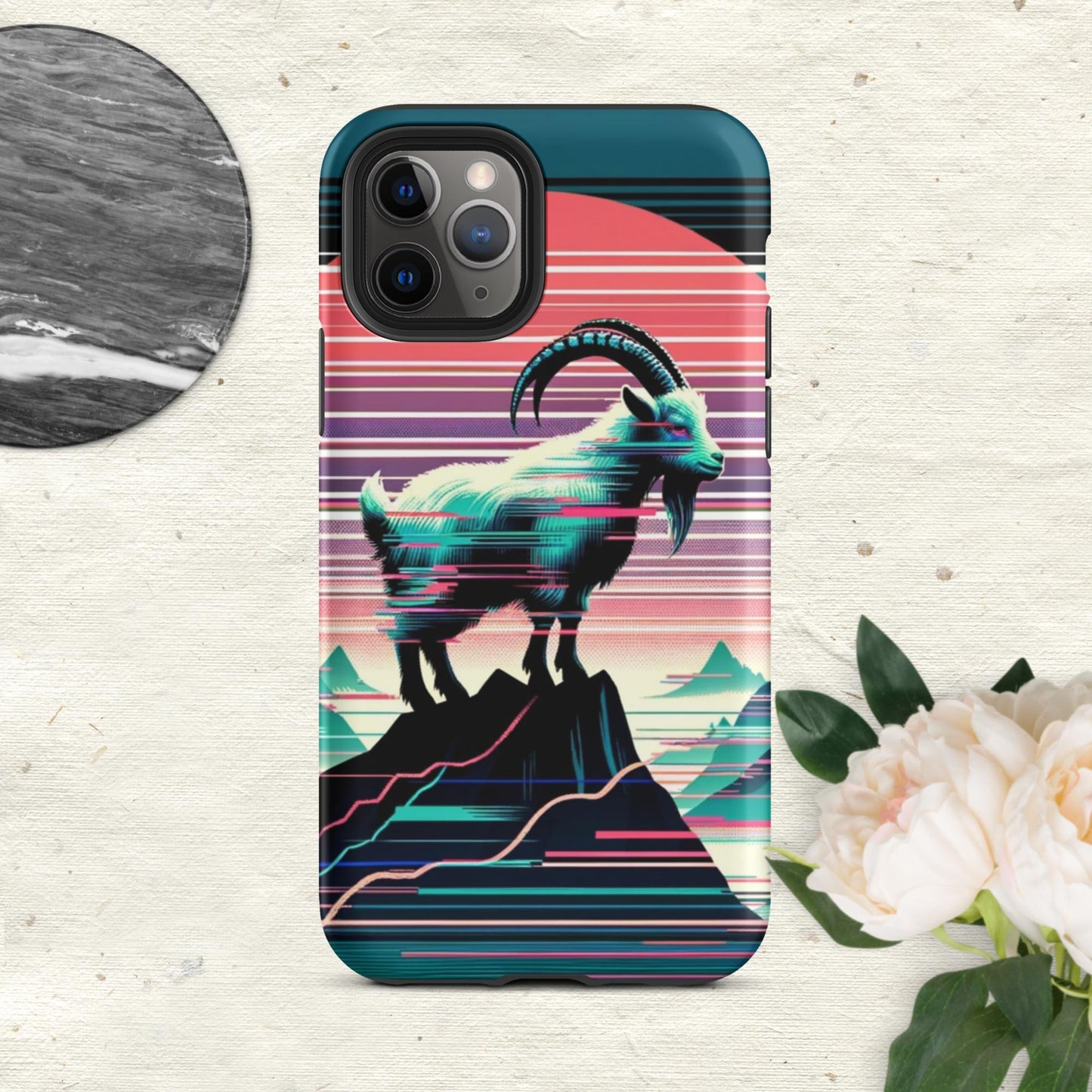 The Hologram Hook Up Matte / iPhone 11 Pro Goat Glitch Tough Case for iPhone®