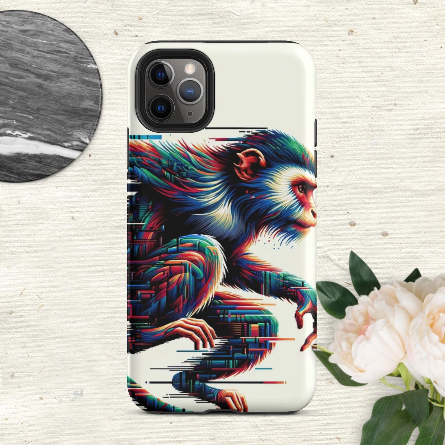 The Hologram Hook Up Matte / iPhone 11 Pro Max Monkey Glitch Tough Case for iPhone®
