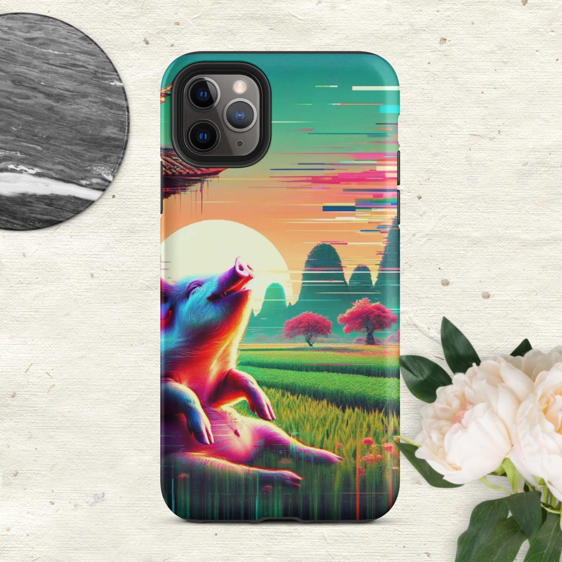 The Hologram Hook Up Matte / iPhone 11 Pro Max Pig Glitch Tough Case for iPhone®