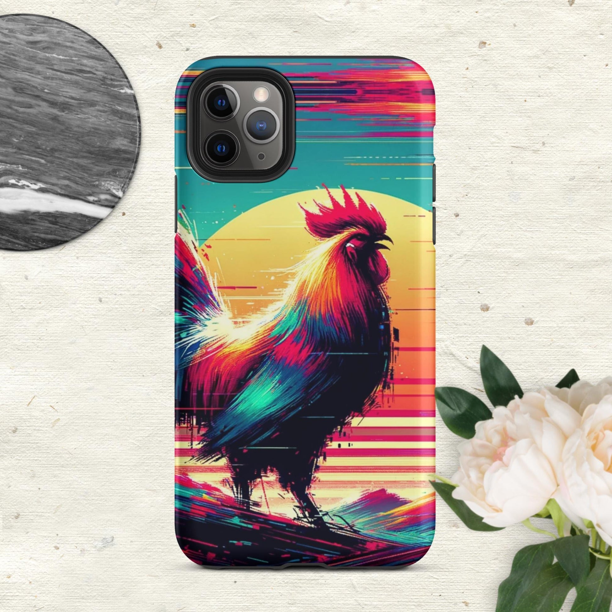 The Hologram Hook Up Matte / iPhone 11 Pro Max Rooster Glitch Tough Case for iPhone®