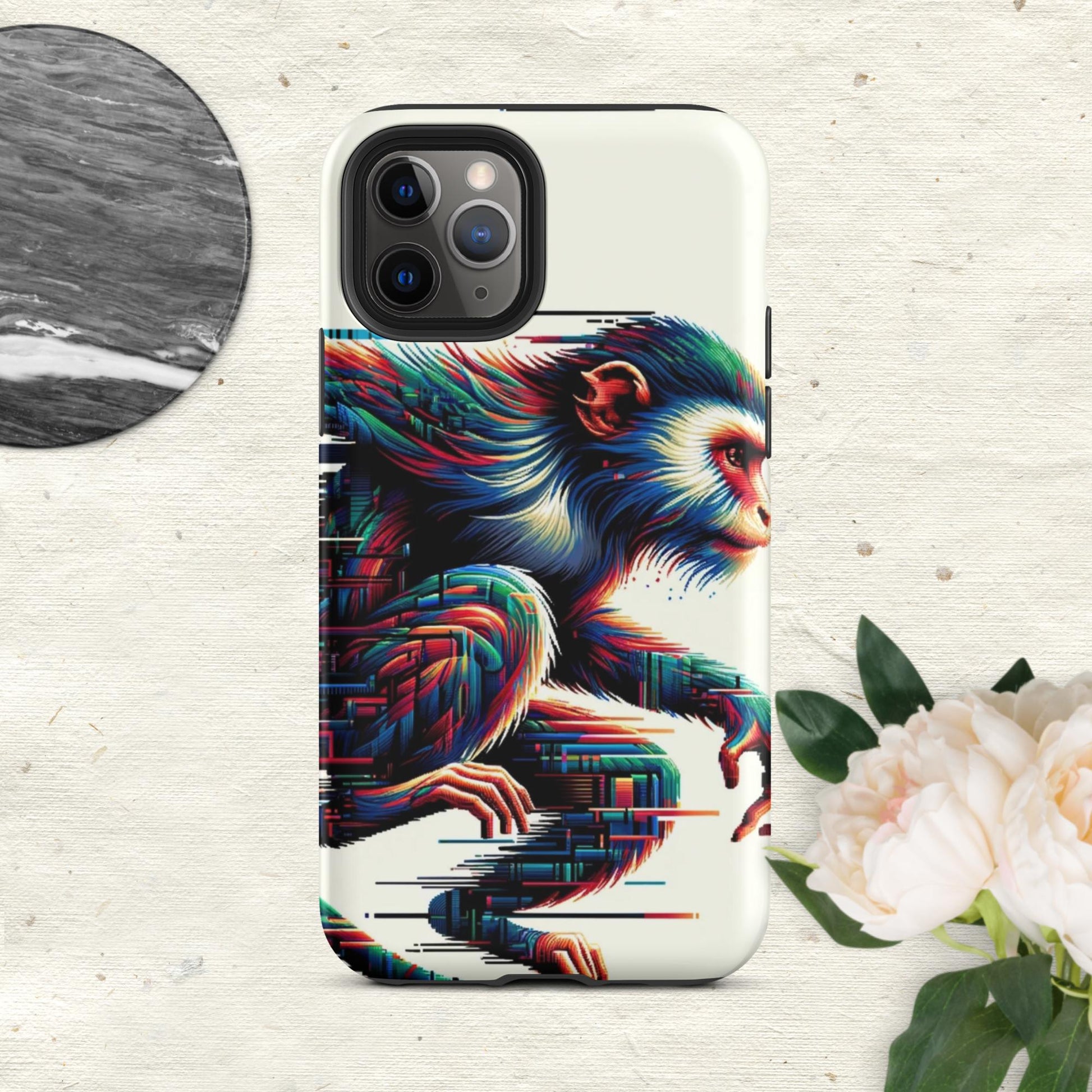 The Hologram Hook Up Matte / iPhone 11 Pro Monkey Glitch Tough Case for iPhone®