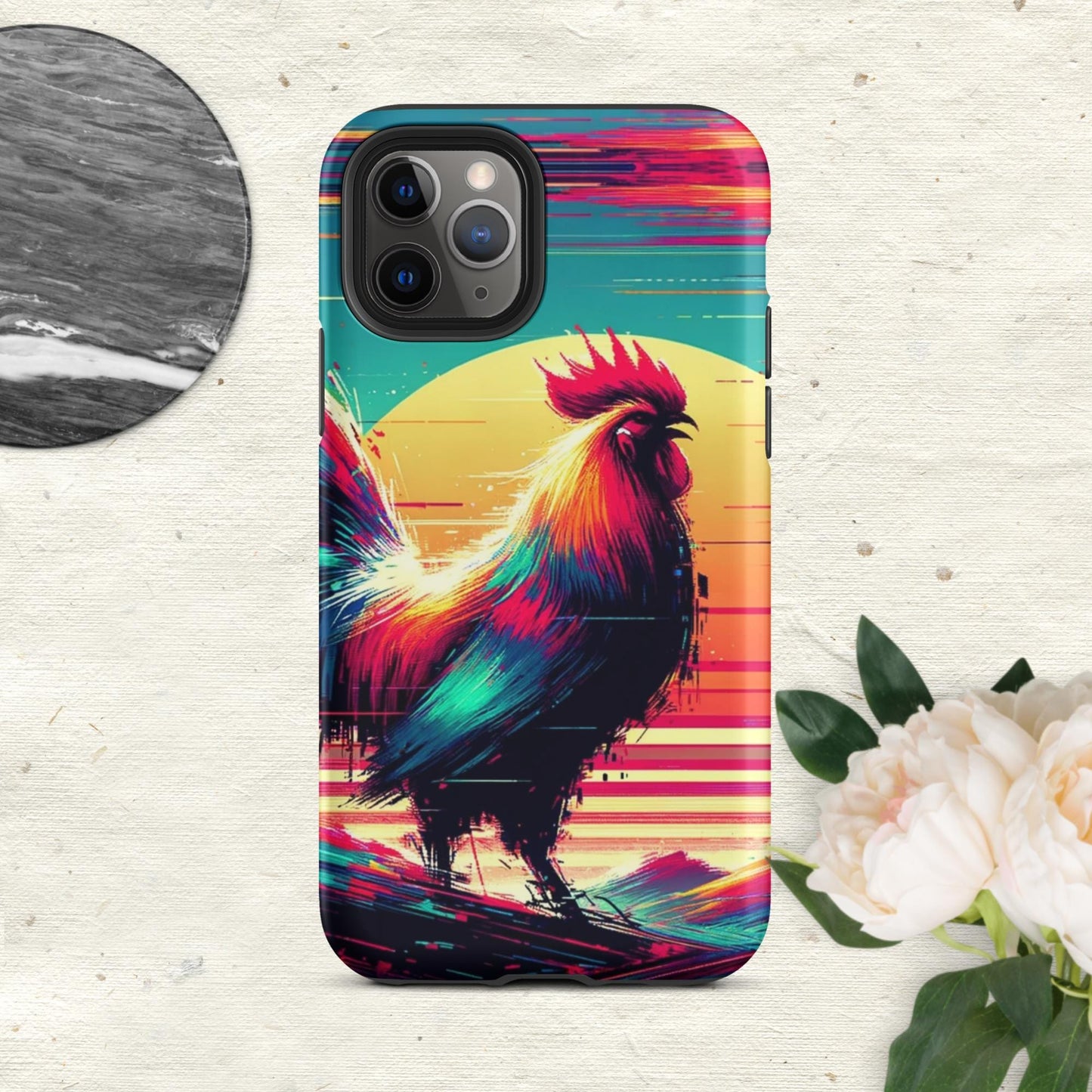 The Hologram Hook Up Matte / iPhone 11 Pro Rooster Glitch Tough Case for iPhone®