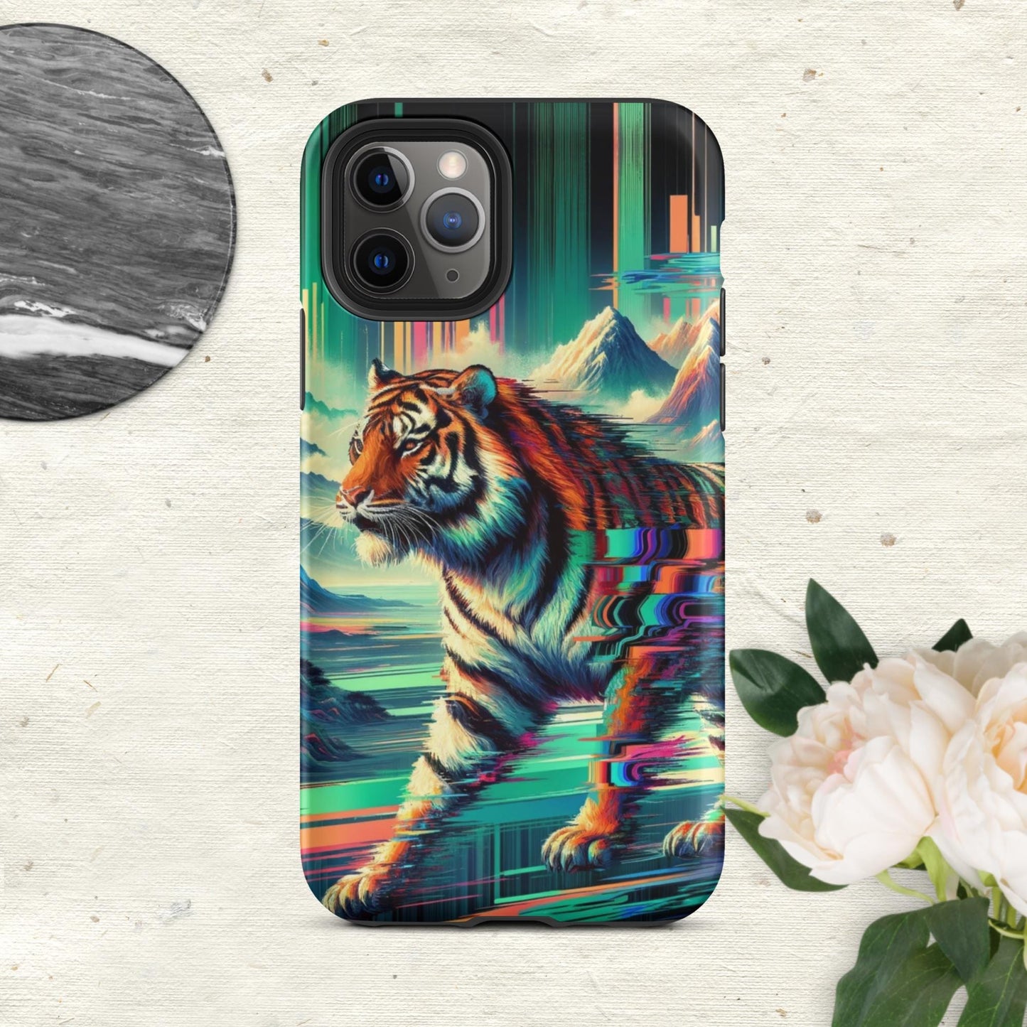 The Hologram Hook Up Matte / iPhone 11 Pro Tiger Glitch Tough Case for iPhone®