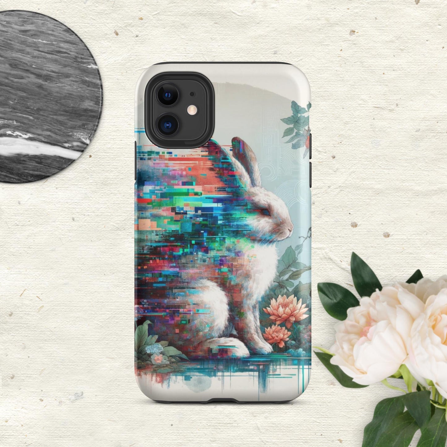 The Hologram Hook Up Matte / iPhone 11 Rabbit Glitch Tough Case for iPhone®