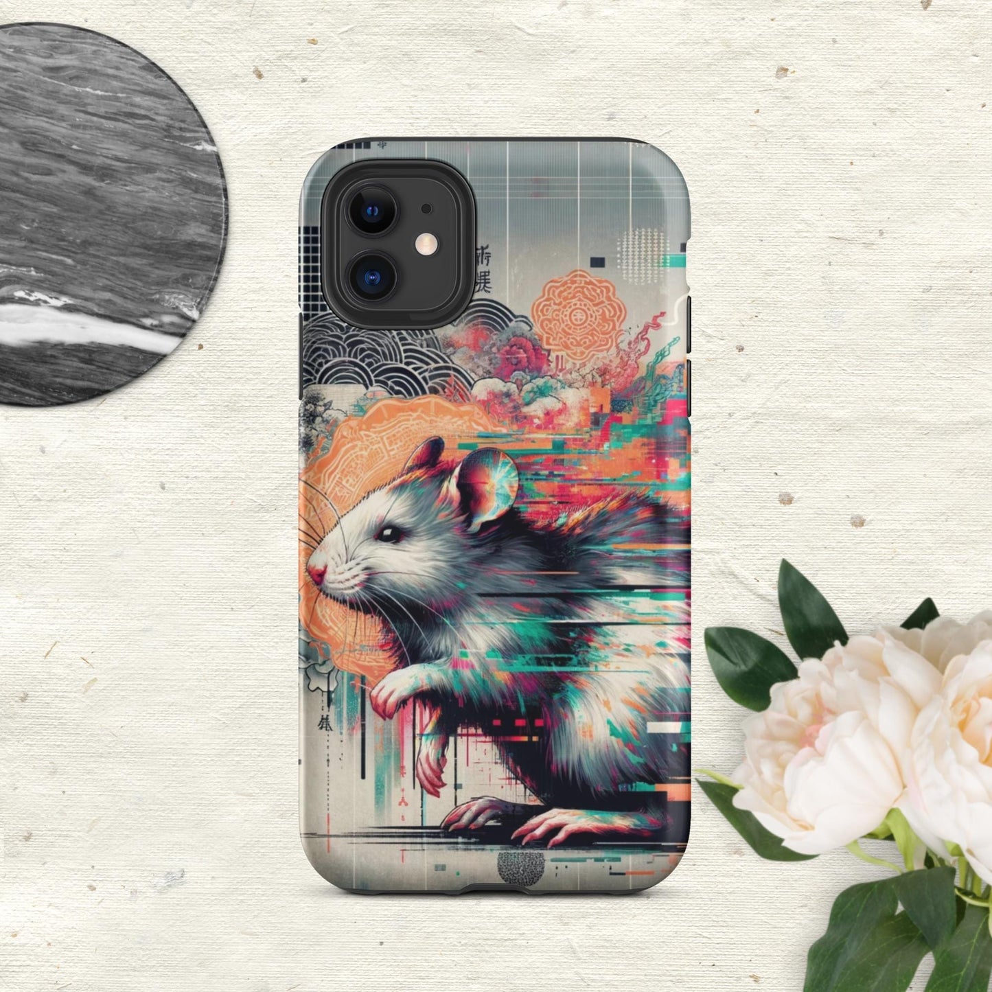 The Hologram Hook Up Matte / iPhone 11 Rat Glitch Tough Case for iPhone®