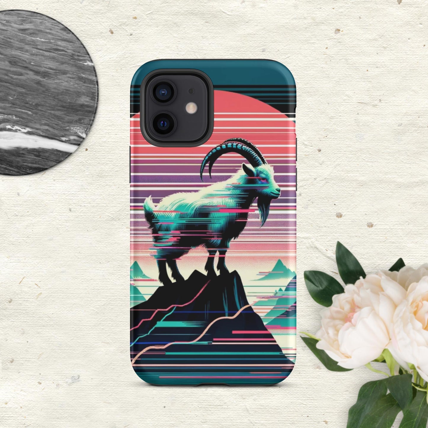 The Hologram Hook Up Matte / iPhone 12 Goat Glitch Tough Case for iPhone®