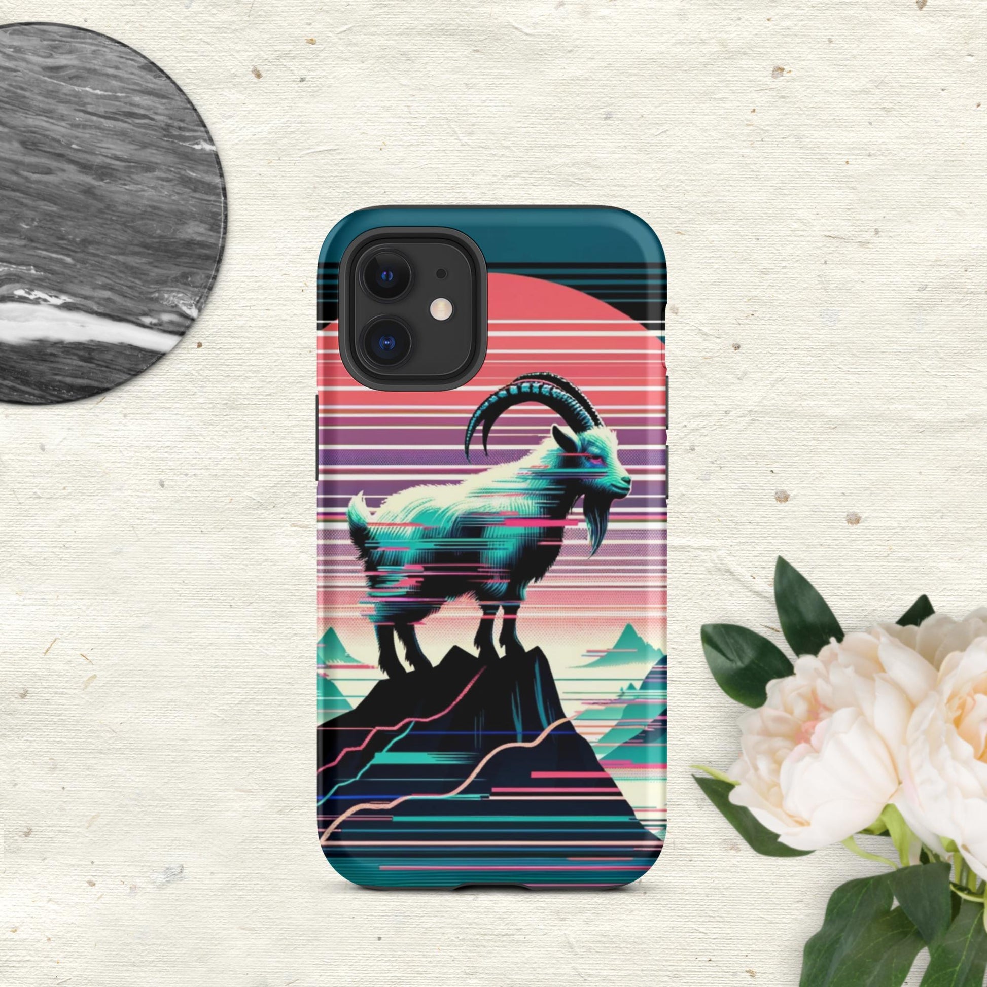 The Hologram Hook Up Matte / iPhone 12 mini Goat Glitch Tough Case for iPhone®