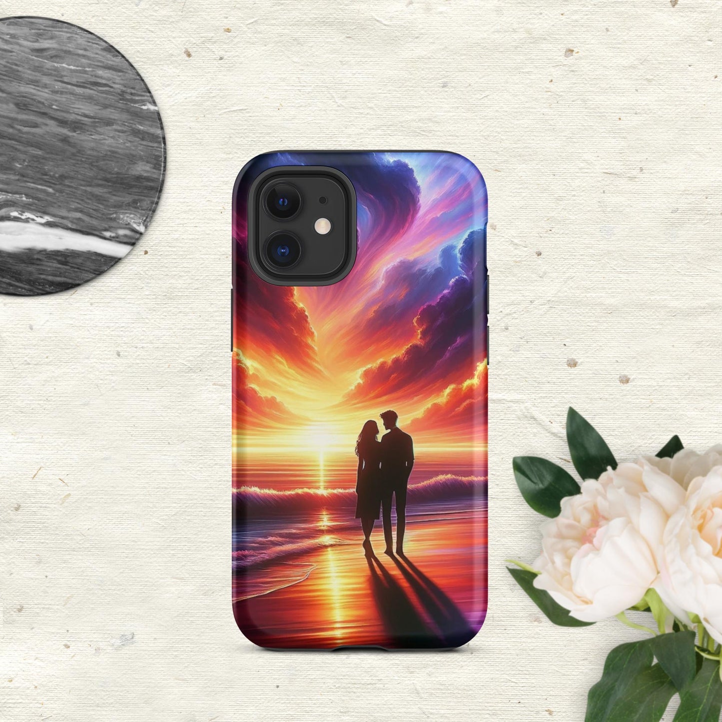 The Hologram Hook Up Matte / iPhone 12 mini Lovers Sunset Tough Case for iPhone®