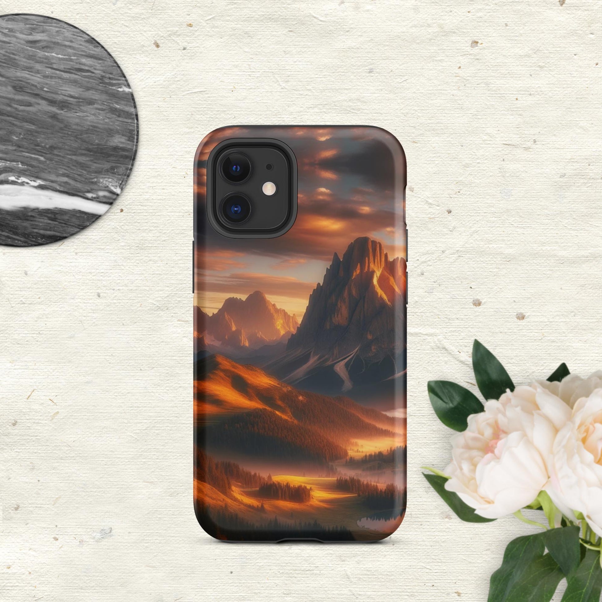 The Hologram Hook Up Matte / iPhone 12 mini Mountain Sunset Tough Case for iPhone®