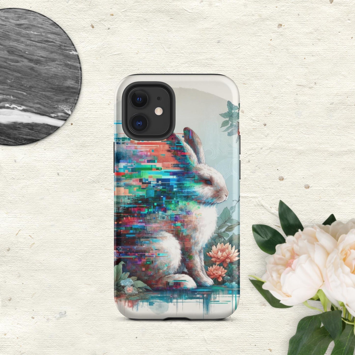 The Hologram Hook Up Matte / iPhone 12 mini Rabbit Glitch Tough Case for iPhone®