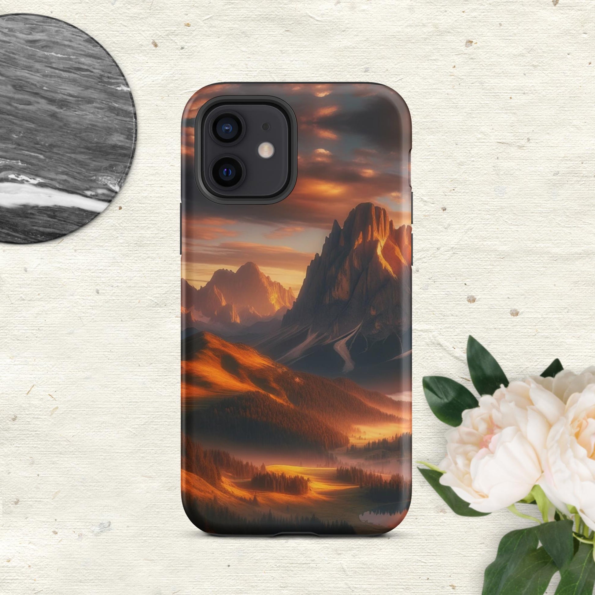 The Hologram Hook Up Matte / iPhone 12 Mountain Sunset Tough Case for iPhone®