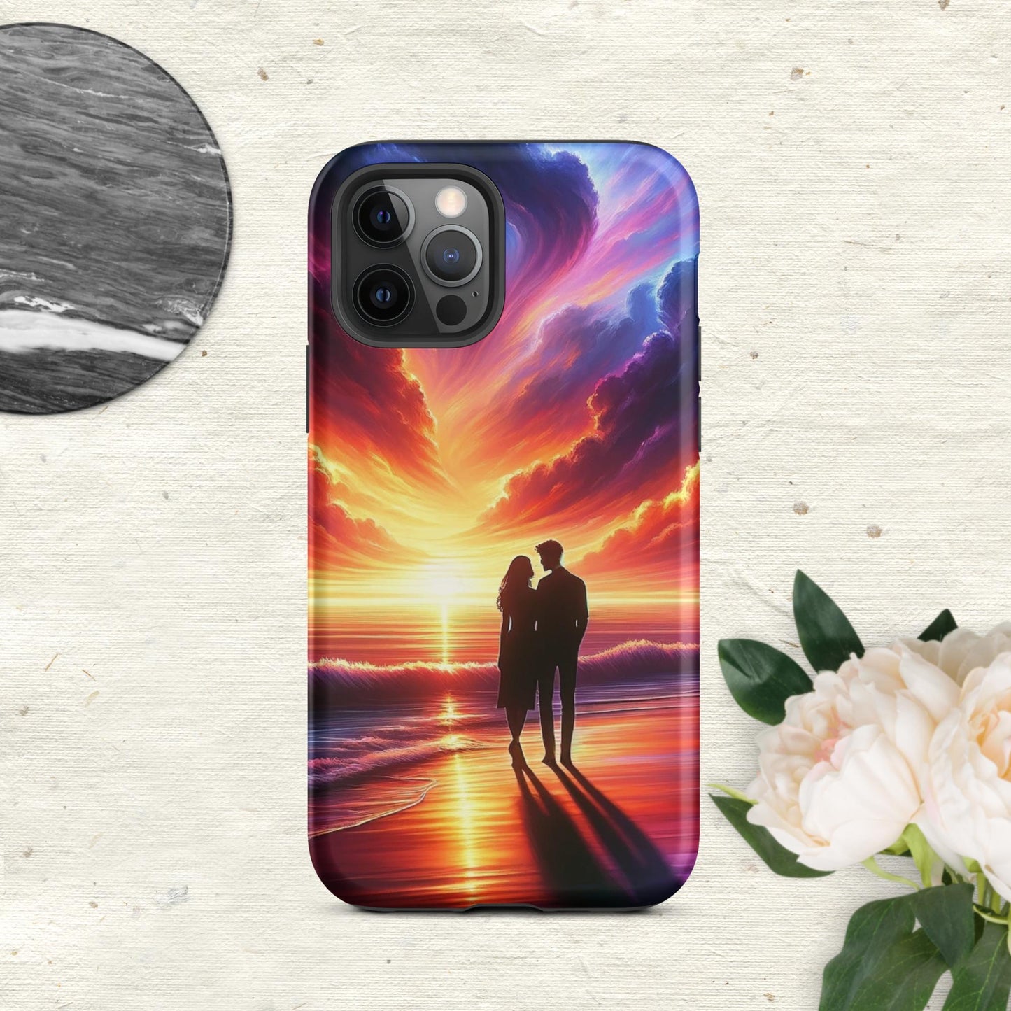 The Hologram Hook Up Matte / iPhone 12 Pro Lovers Sunset Tough Case for iPhone®