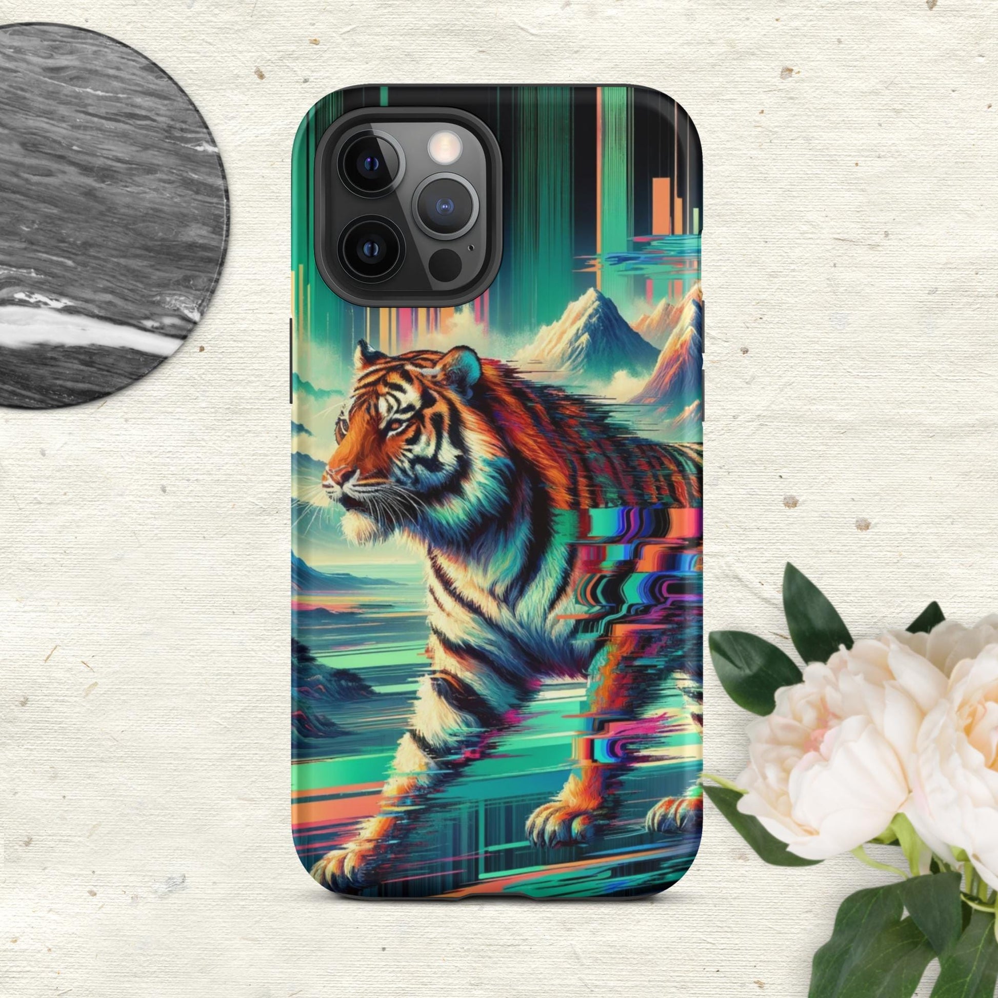 The Hologram Hook Up Matte / iPhone 12 Pro Max Tiger Glitch Tough Case for iPhone®