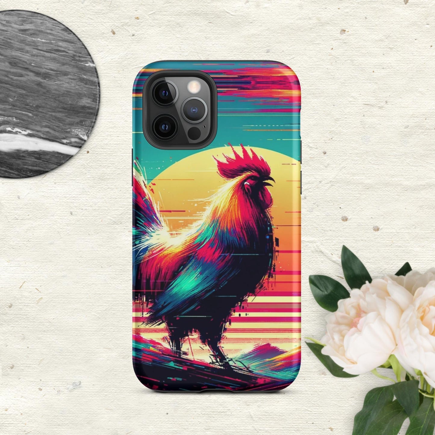 The Hologram Hook Up Matte / iPhone 12 Pro Rooster Glitch Tough Case for iPhone®