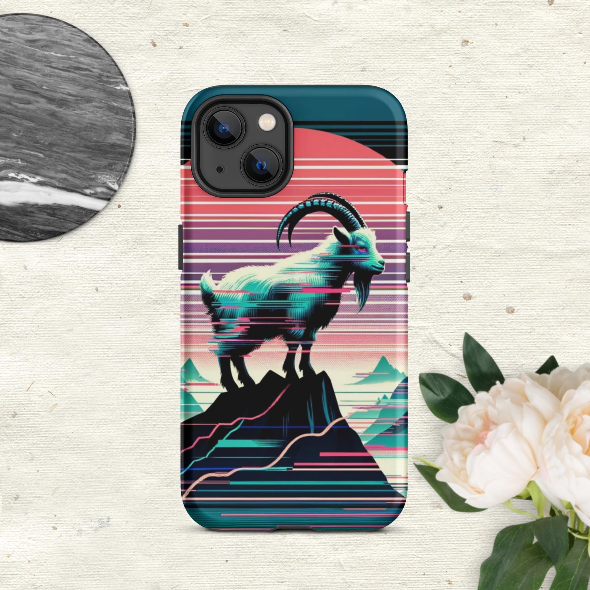 The Hologram Hook Up Matte / iPhone 13 Goat Glitch Tough Case for iPhone®