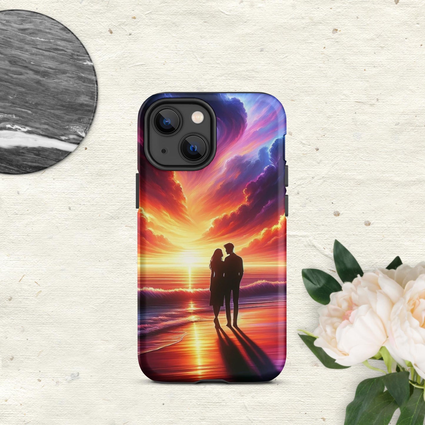 The Hologram Hook Up Matte / iPhone 13 mini Lovers Sunset Tough Case for iPhone®
