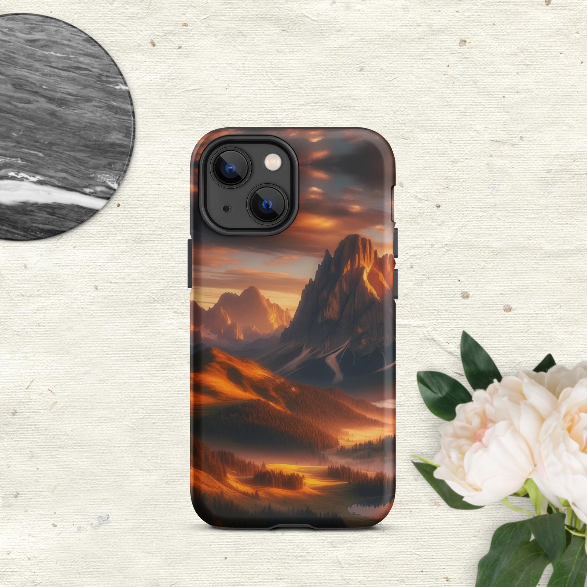 The Hologram Hook Up Matte / iPhone 13 mini Mountain Sunset Tough Case for iPhone®