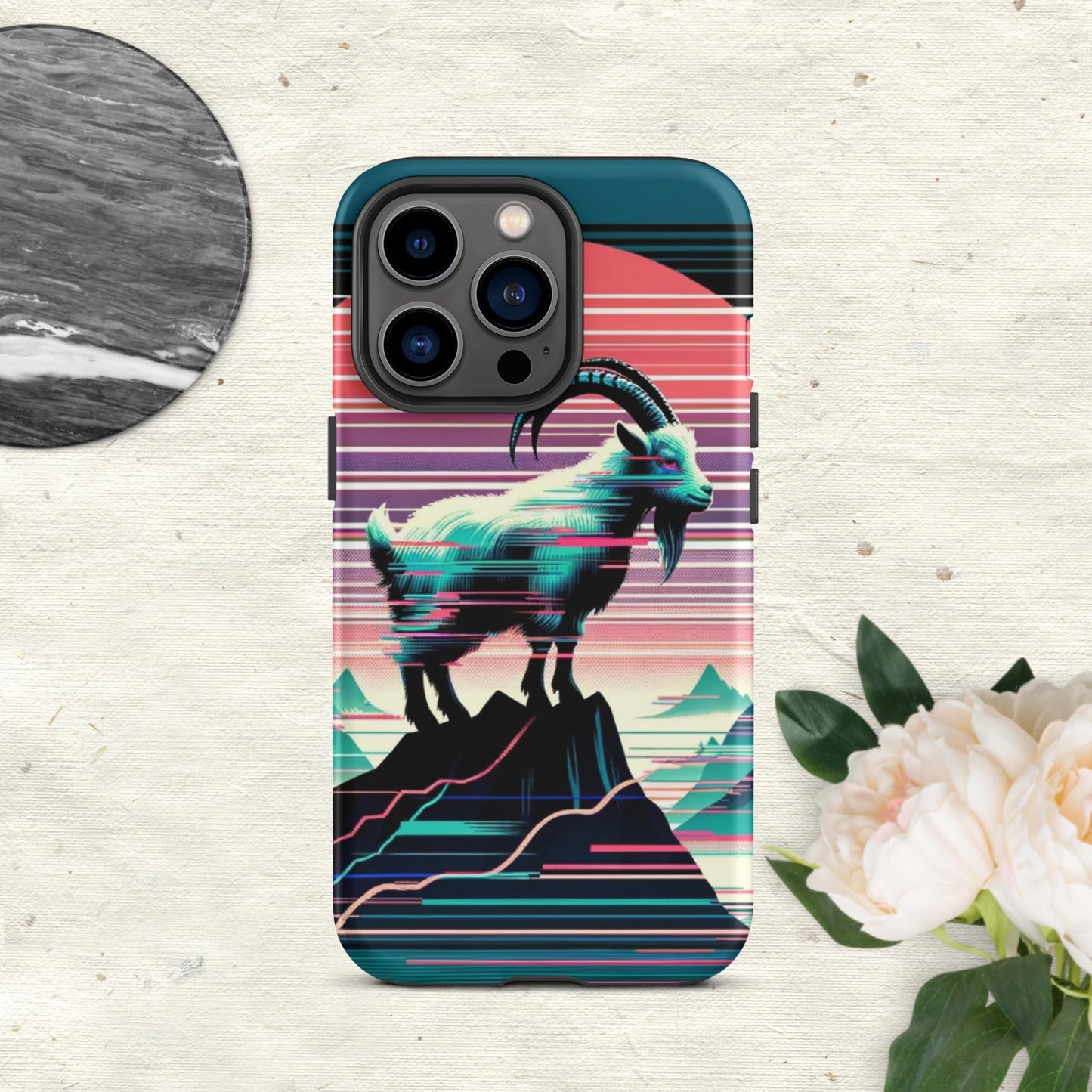 The Hologram Hook Up Matte / iPhone 13 Pro Goat Glitch Tough Case for iPhone®